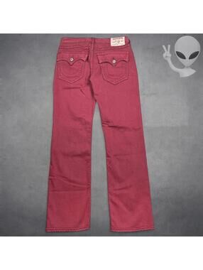 Burgundy True Religion Bootcut Jeans Size 33x34 Vintage